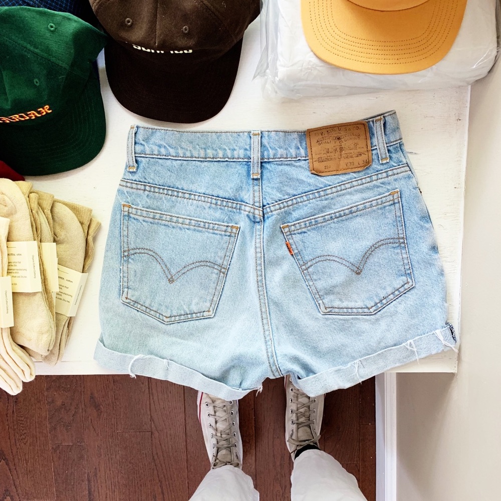 Vintage Rare Orange Tab High Waist Levi’s Shorts